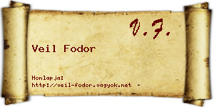Veil Fodor névjegykártya